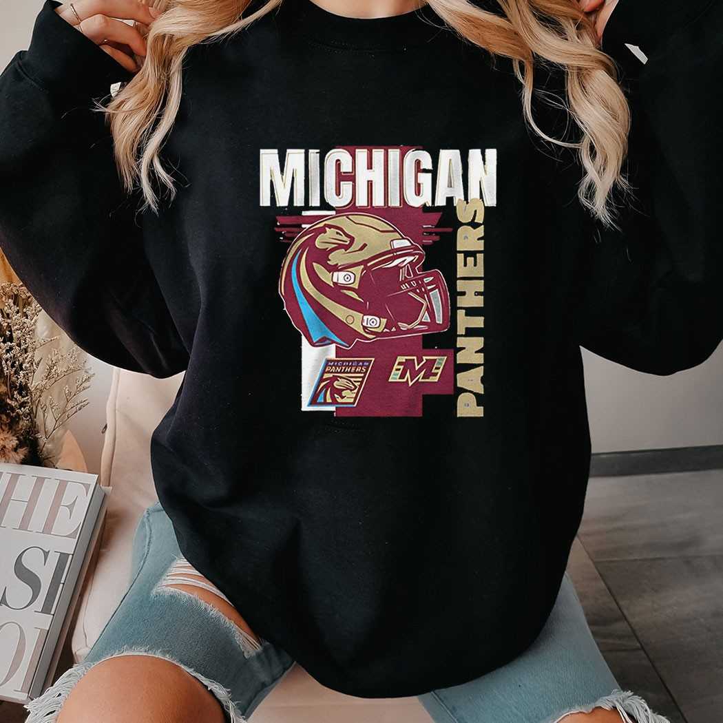 Michigan Panthers Ufl Football Helmet Frame Shirt