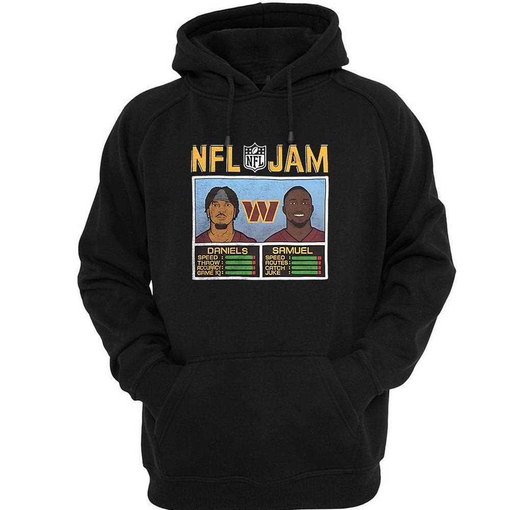 Jayden Daniels And Deebo Samuel Washington Commanders Nfl Jam Shirt Jayden Daniels And Deebo Samuel Washington Commanders Nfl Jam Shirt