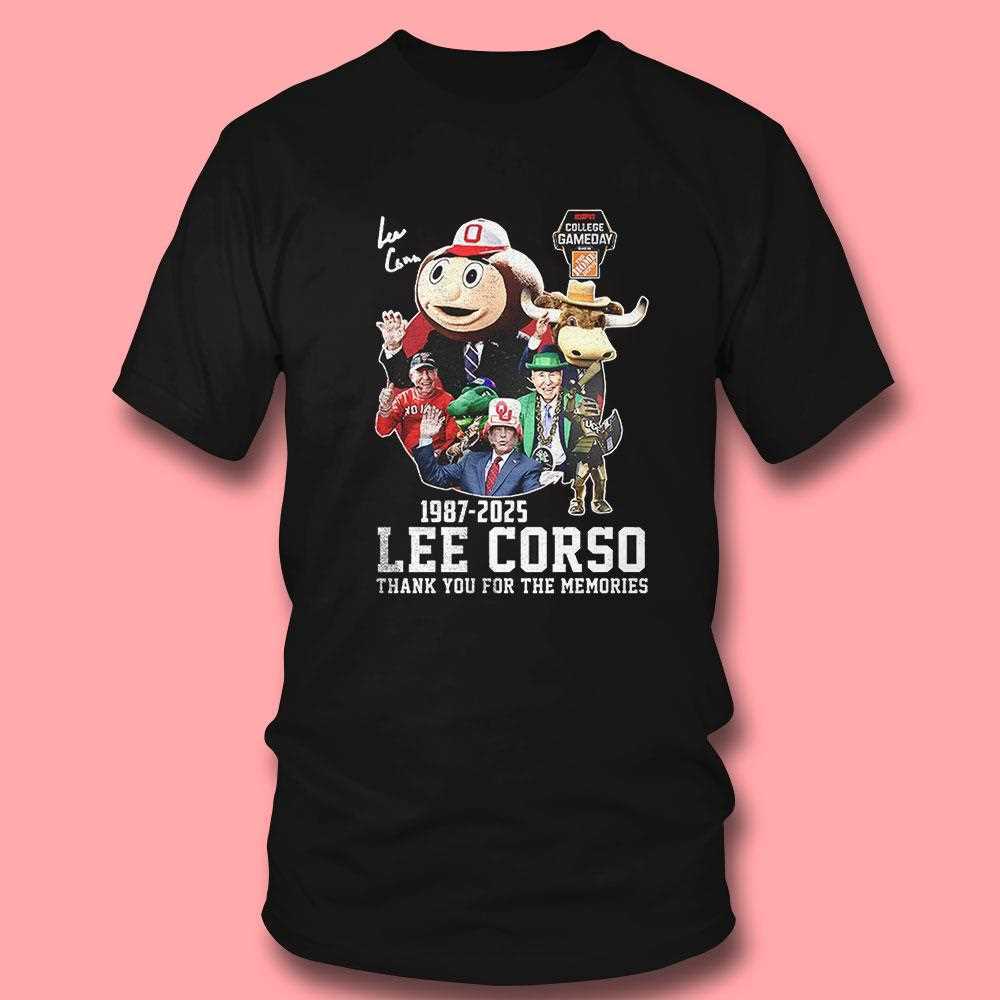 Lee Corso 1987 2025 Thank You For The Memories Shirt Lee Corso 1987 2025 Thank You For The Memories Shirt