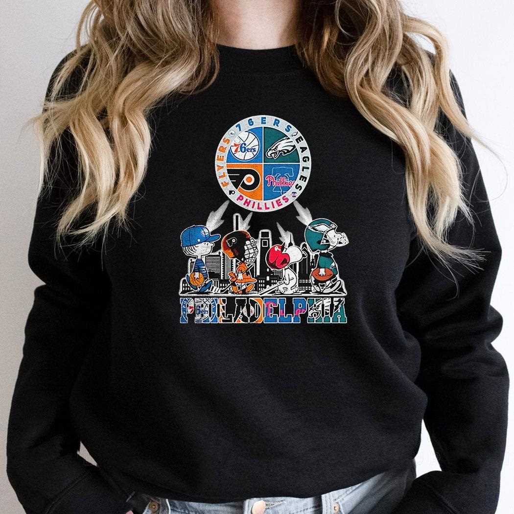 Peanuts Abbey Road Philadelphia Flyers 76ers Eagles Phillies Skyline City Shirt Peanuts Abbey Road Philadelphia Flyers 76ers Eagles Phillies Skyline City Shirt