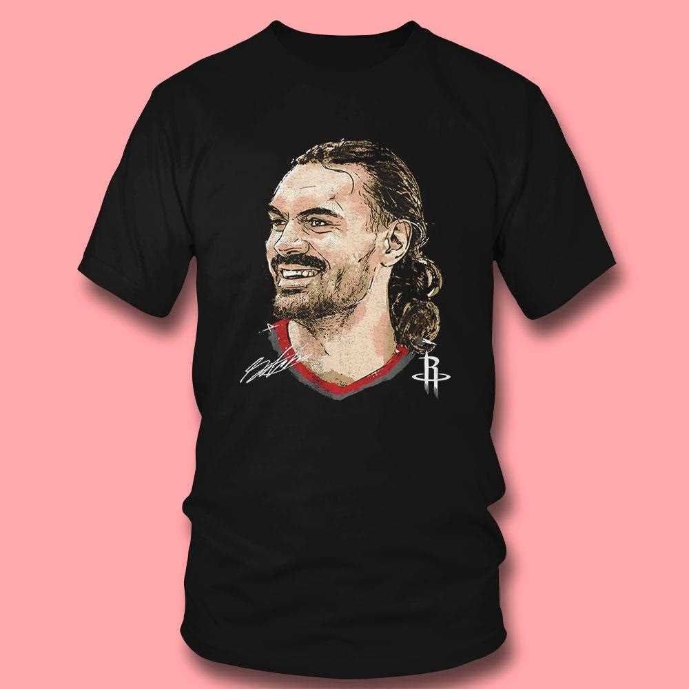 Steven Adams Houston Rockets Mlb Basketball Player Portrait Signature Shirt Steven Adams Houston Rockets Mlb Basketball Player Portrait Signature Shirt