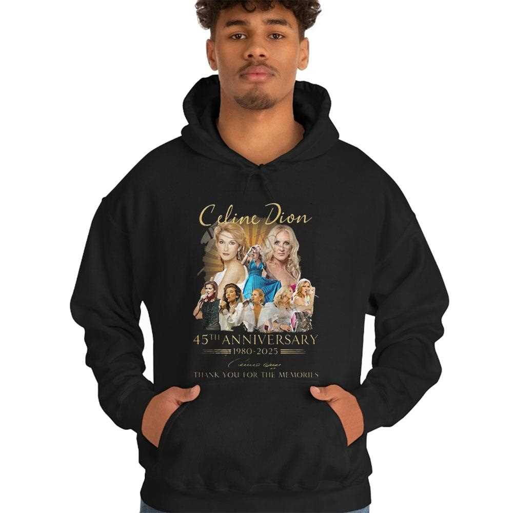 Celine Dion 45th Anniversary 1980 2025 Thank You For The Memories Shirt Celine Dion 45th Anniversary 1980 2025 Thank You For The Memories Shirt