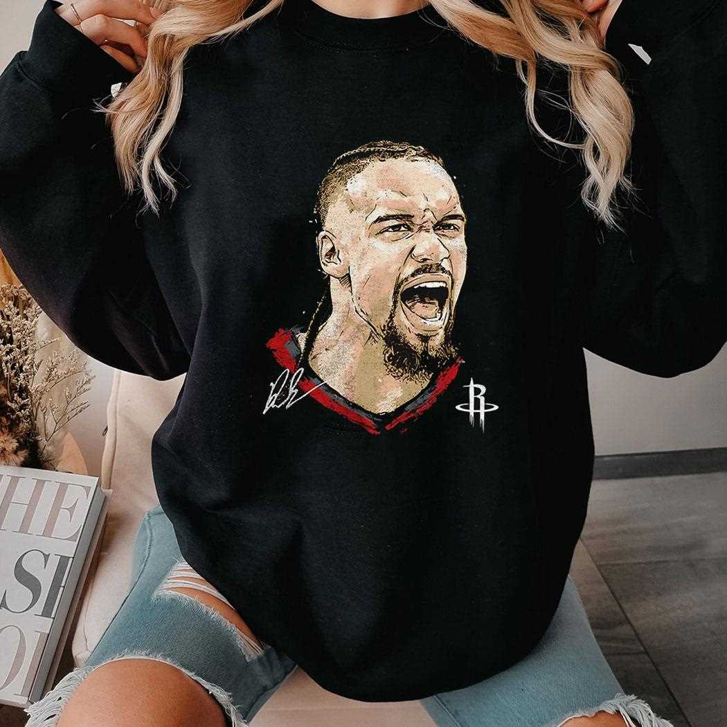 Dillon Brooks Houston Rockets Mlb Basketball Player Portrait Signature Shirt Dillon Brooks Houston Rockets Mlb Basketball Player Portrait Signature Shirt