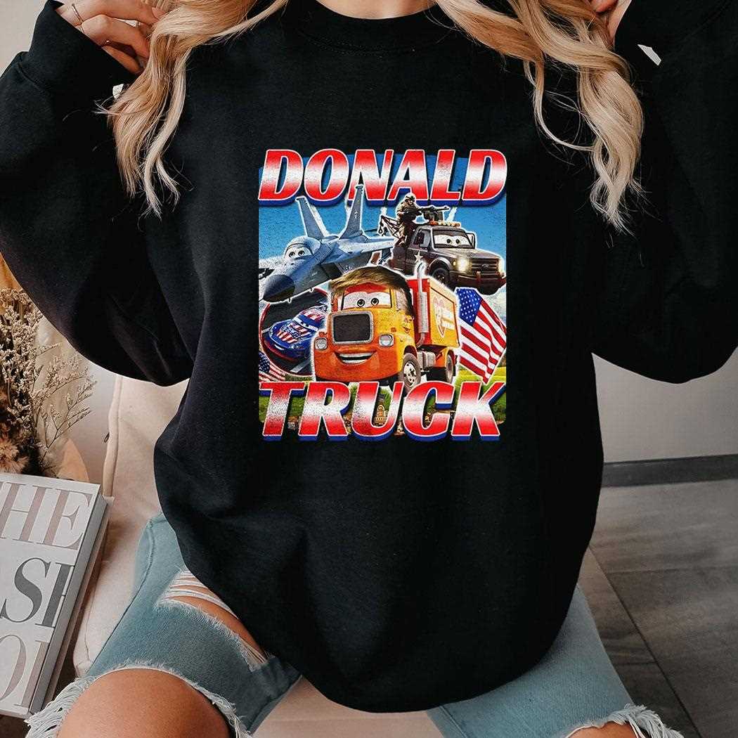 Donald Truck Cartoon Usa Flag Shirt Donald Truck Cartoon Usa Flag Shirt