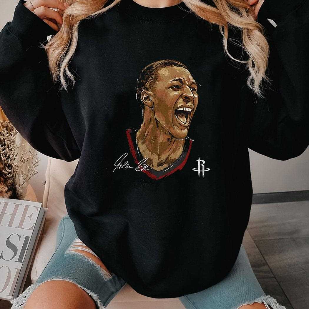 Jabari Smith Jr Houston Rockets Mlb Basketball Player Portrait Signature Shirt Jabari Smith Jr Houston Rockets Mlb Basketball Player Portrait Signature Shirt