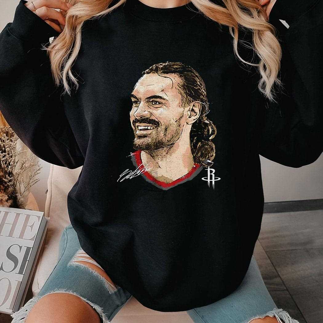 Steven Adams Houston Rockets Mlb Basketball Player Portrait Signature Shirt Steven Adams Houston Rockets Mlb Basketball Player Portrait Signature Shirt