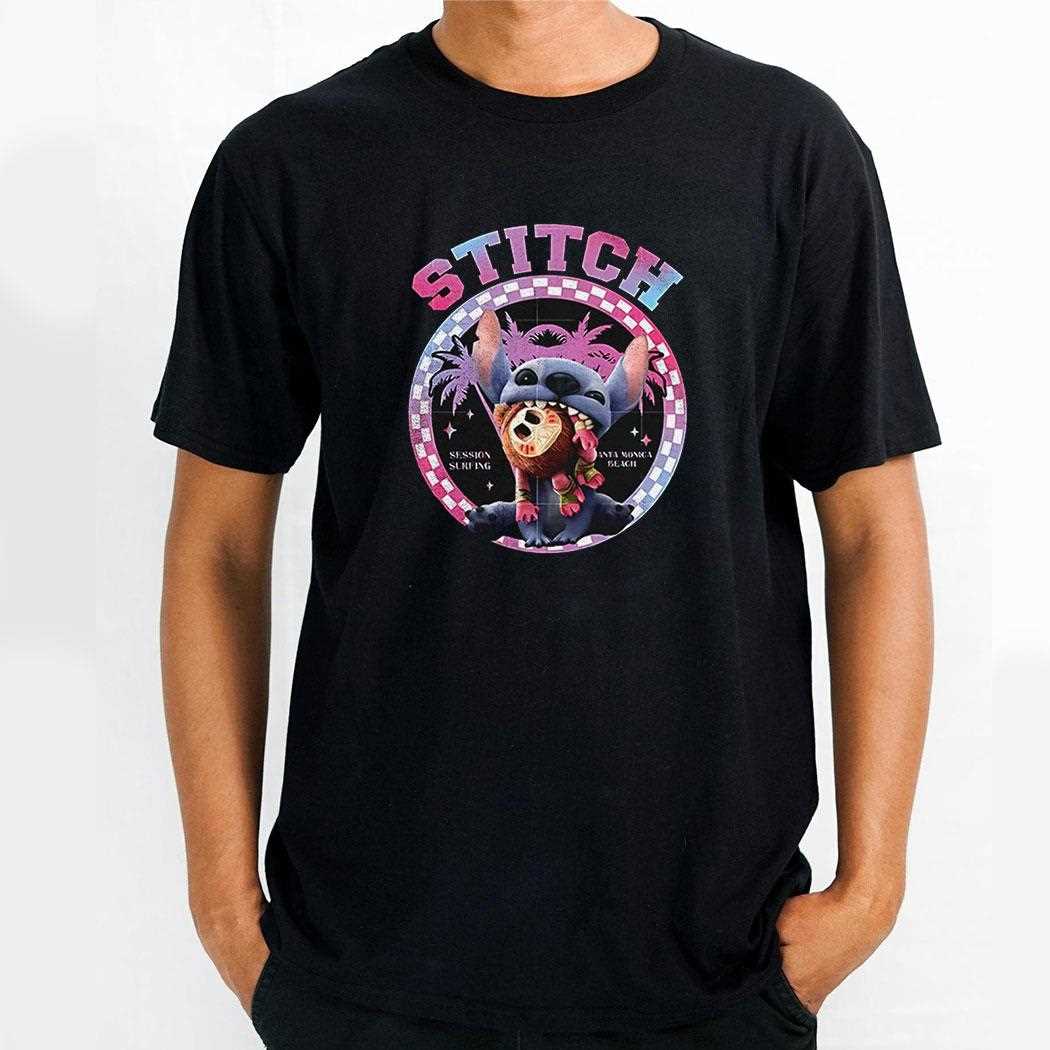 Stitch Santa Monica Beach Surfing Session Shirt Stitch Santa Monica Beach Surfing Session Shirt