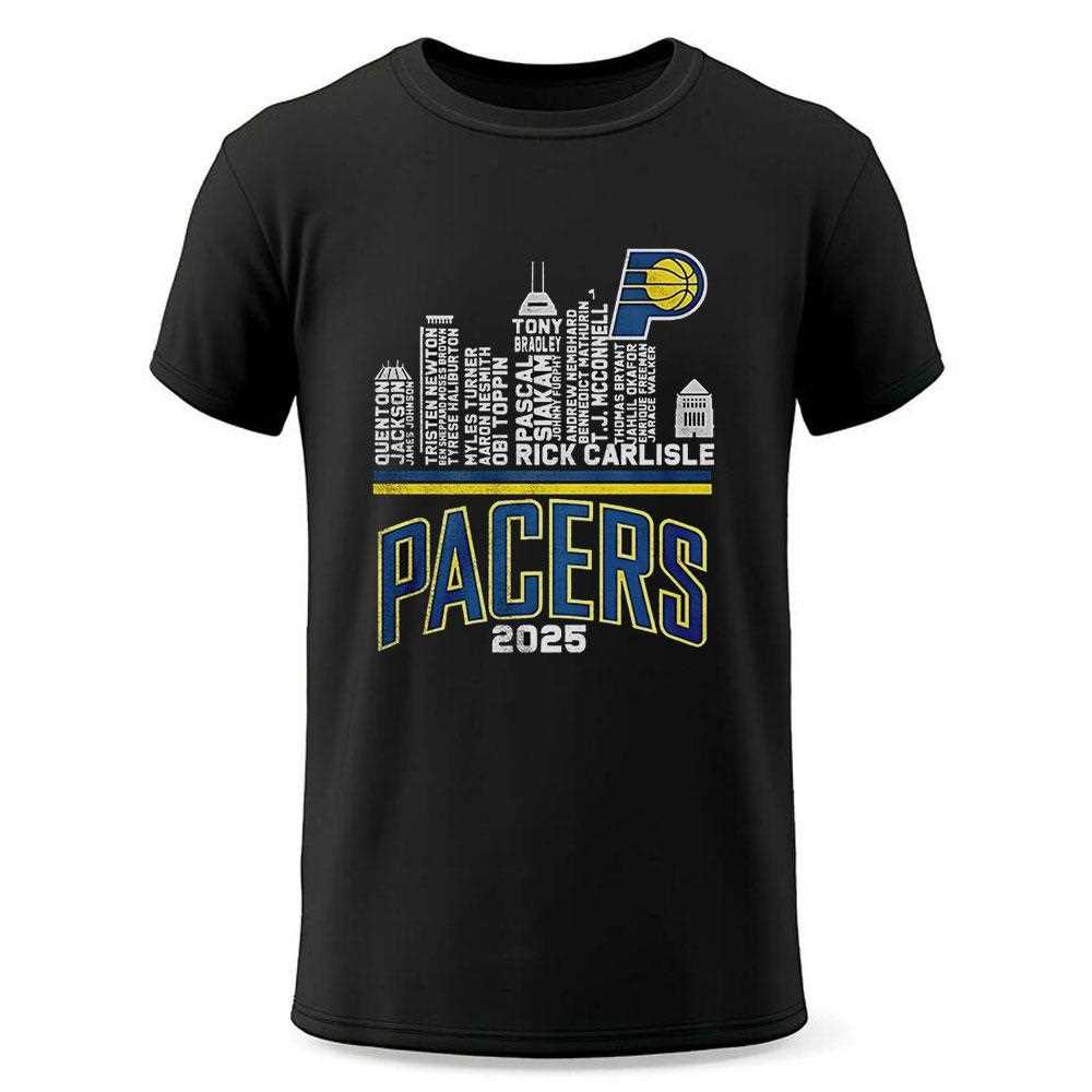 Indiana Pacers Skyline City Players Name 2024 2025 Shirt Indiana Pacers Skyline City Players Name 2024 2025 Shirt