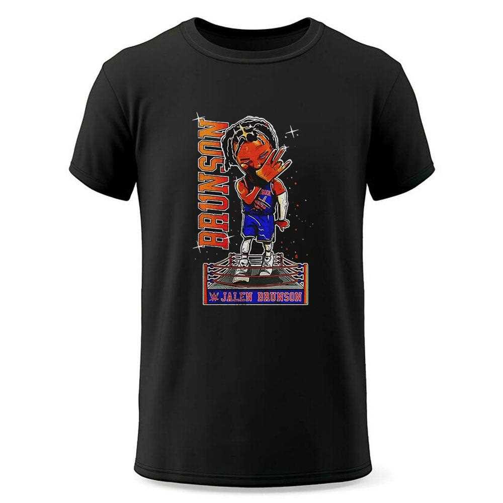 Jalen Brunson Wwe Cartoon Shirt Jalen Brunson Wwe Cartoon Shirt