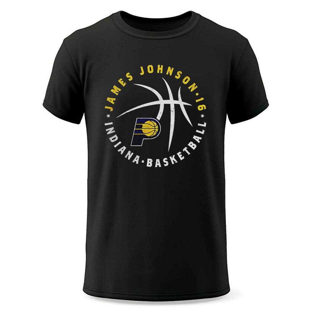James Johnson Indiana Pacers Basketball Player Ball Shirt James Johnson Indiana Pacers Basketball Player Ball Shirt