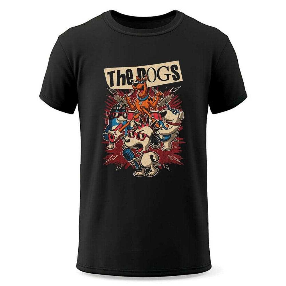 The Dogs Featuring Scooby Doo Bluey Heeler Brian Griffin And Snoopy Cartoon Dog Band Shirt The Dogs Featuring Scooby Doo Bluey Heeler Brian Griffin And Snoopy Cartoon Dog Band Shirt