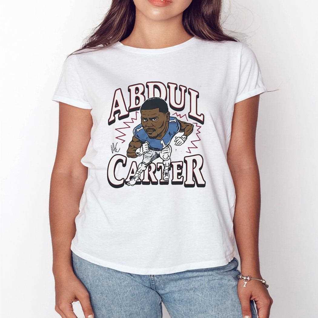 New York Giants Abdul Carter Nfl Football Player Cartoon Shirt New York Giants Abdul Carter Nfl Football Player Cartoon Shirt