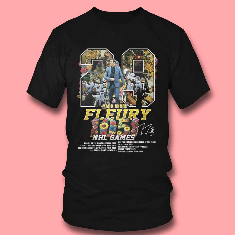 Marc Andre Fleury Nhl 1151 Games 29 Shirt Marc Andre Fleury Nhl 1151 Games 29 Shirt
