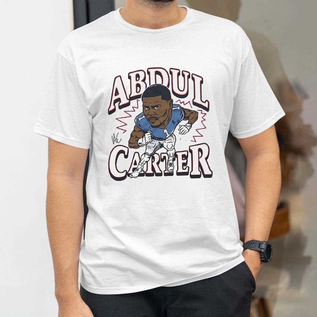 New York Giants Abdul Carter Nfl Football Player Cartoon Shirt New York Giants Abdul Carter Nfl Football Player Cartoon Shirt
