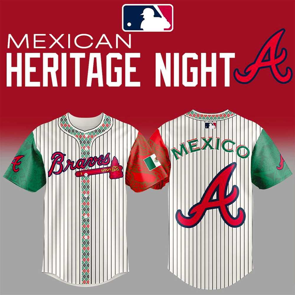 Atlanta Braves Mexican Heritage Night 2025 Custom Baseball Jersey