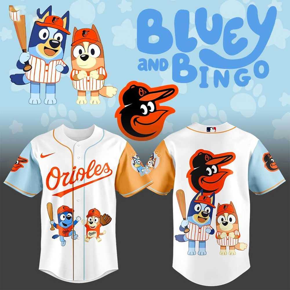 Baltimore Orioles X Bluey And Bingo Hot 2025 For Fans Baseball Jersey