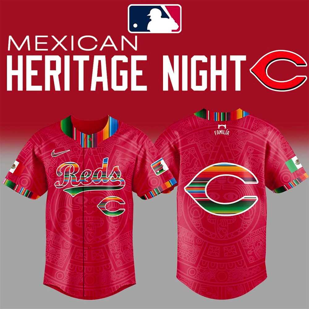 Cincinnati Reds Mexican Heritage Month 2025 Baseball Jersey