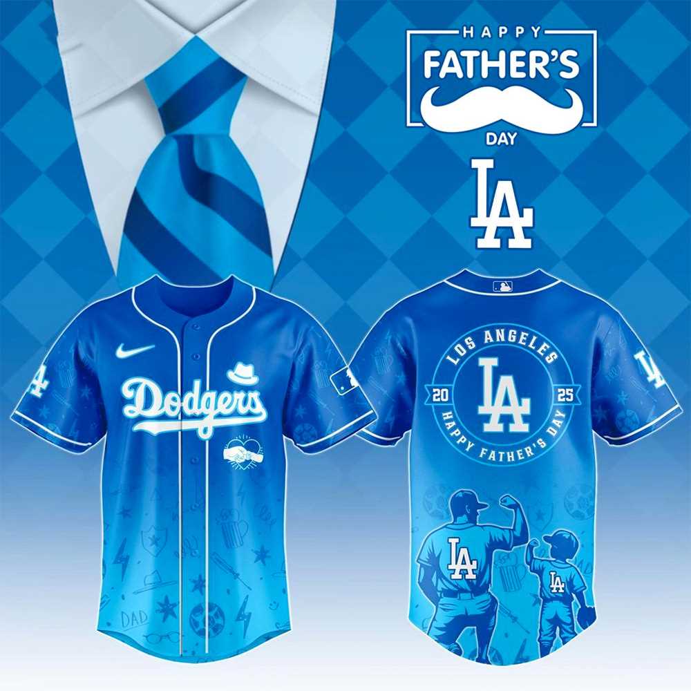 Los Angeles Dodgers Gifts Fathers Day 2025 Baseball Jersey