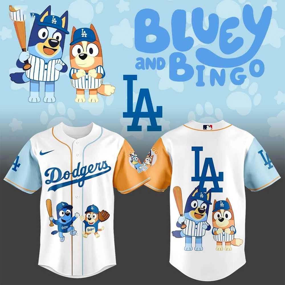 Los Angeles Dodgers X Bluey And Bingo Hot 2025 For Fans Baseball Jersey
