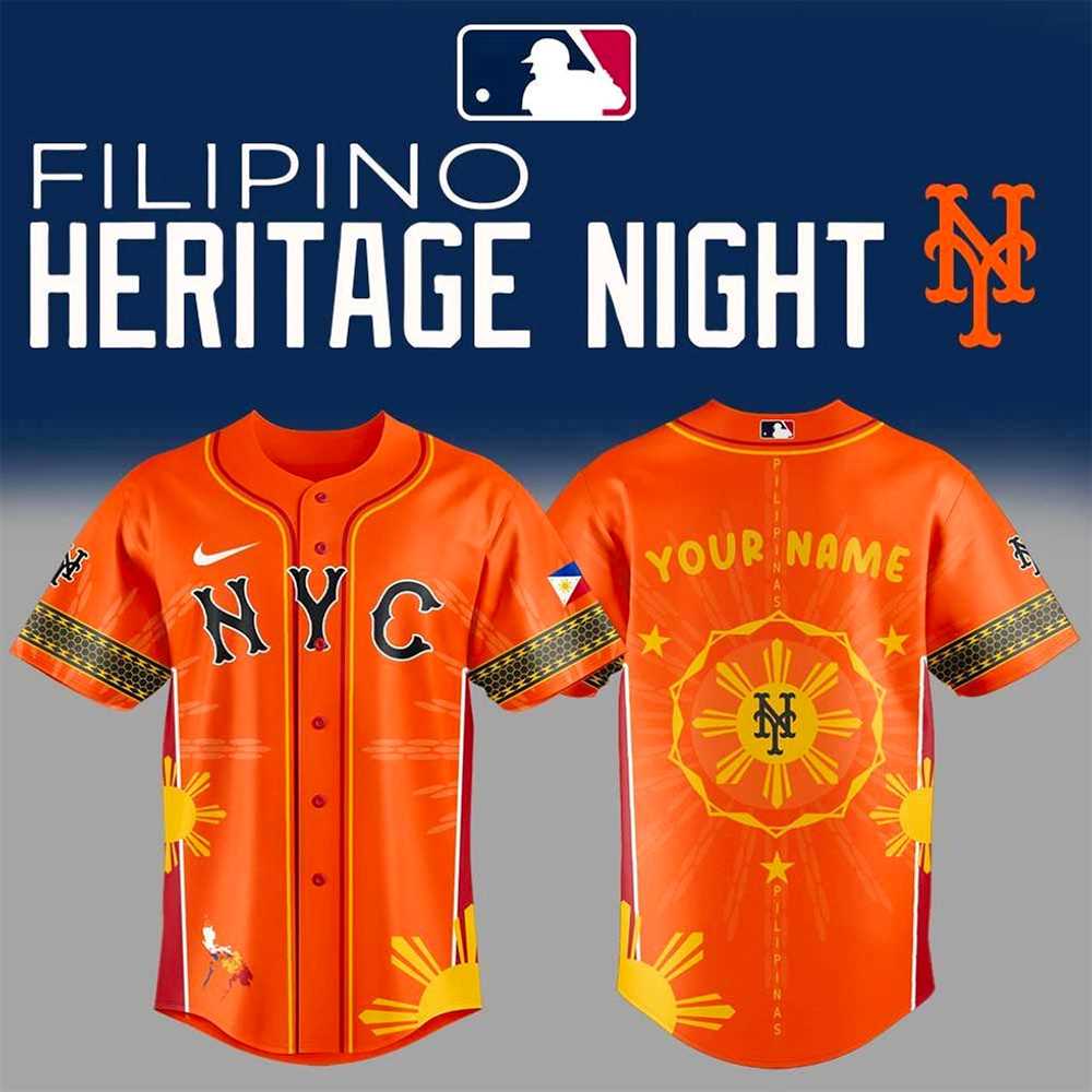 New York Mets Filipino Heritage Night 2025 Custom Baseball Jersey