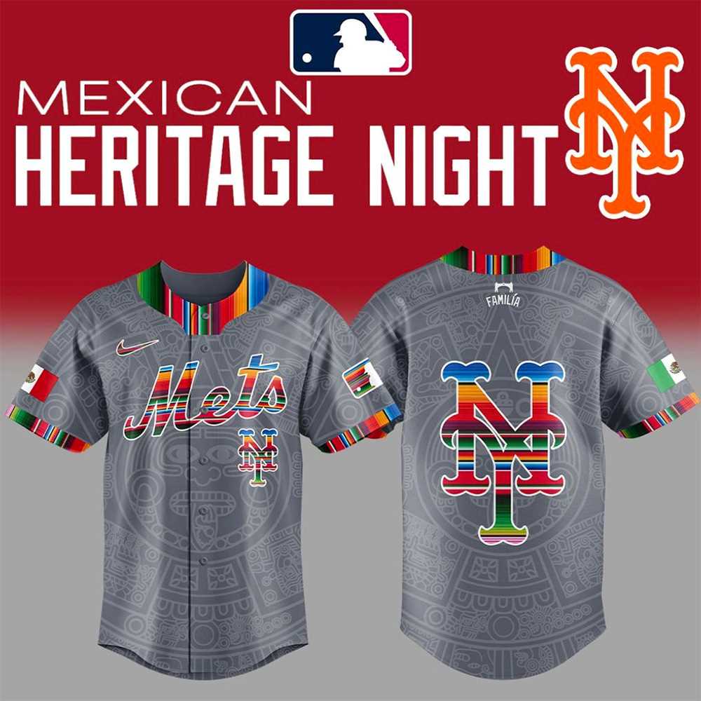 New York Mets Mexican Heritage Month 2025 Baseball Jersey