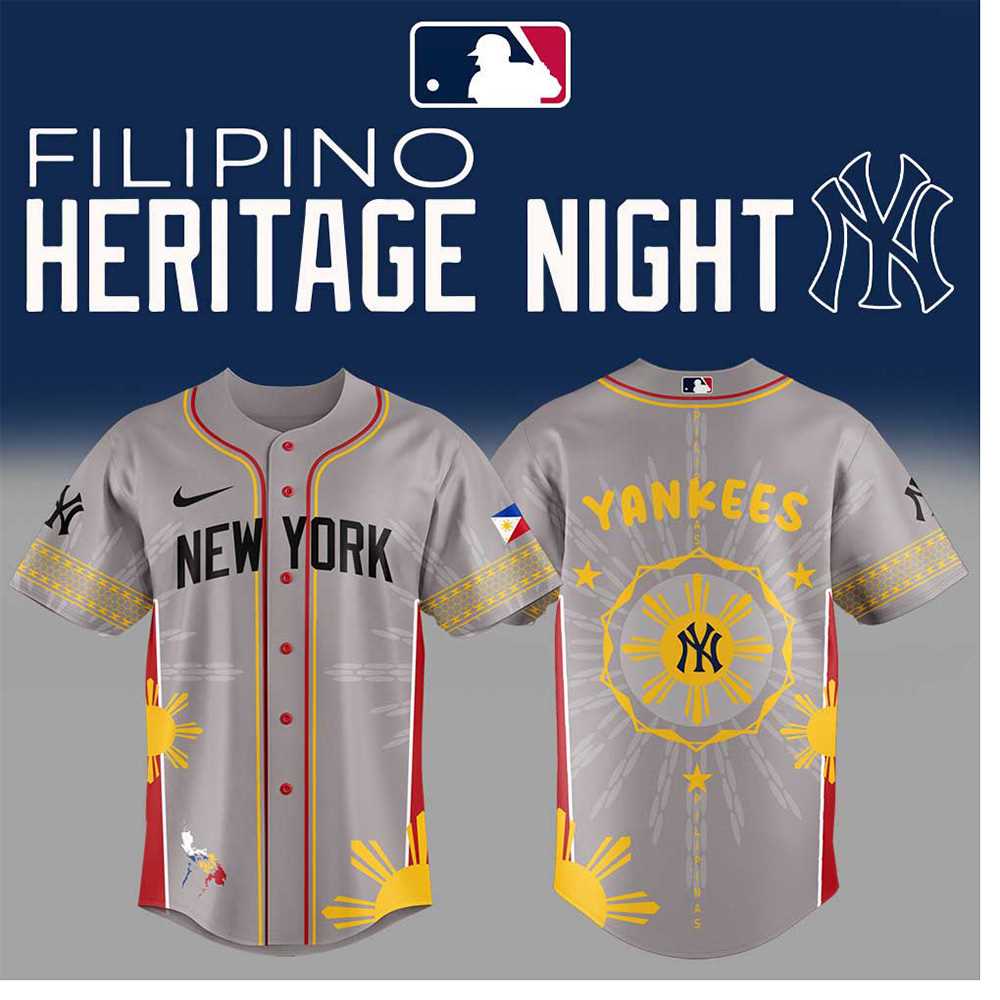 New York Yankees Filipino Heritage Night 2025 For Fans Baseball Jersey