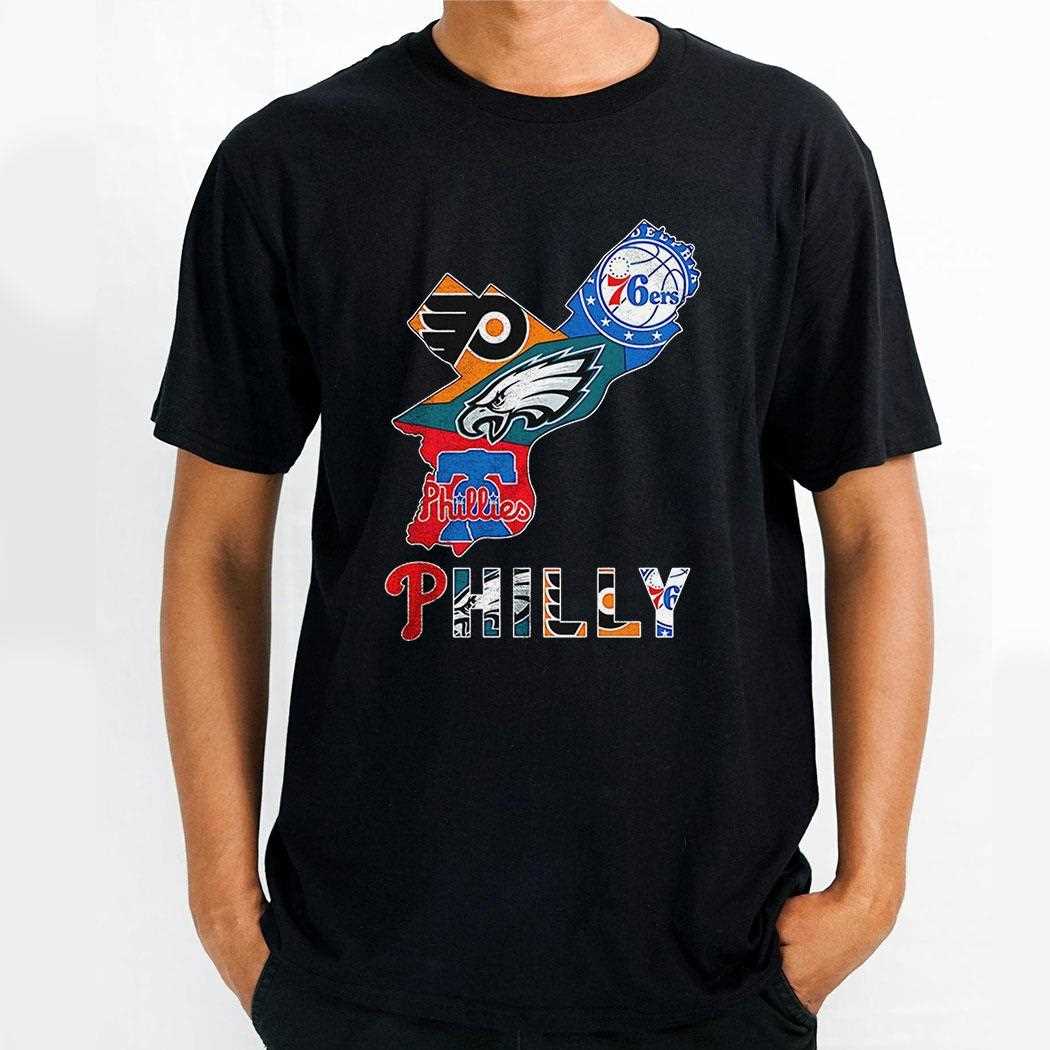 Philadelphia Sports Team Logo Mascot Abbey Road Shirt
