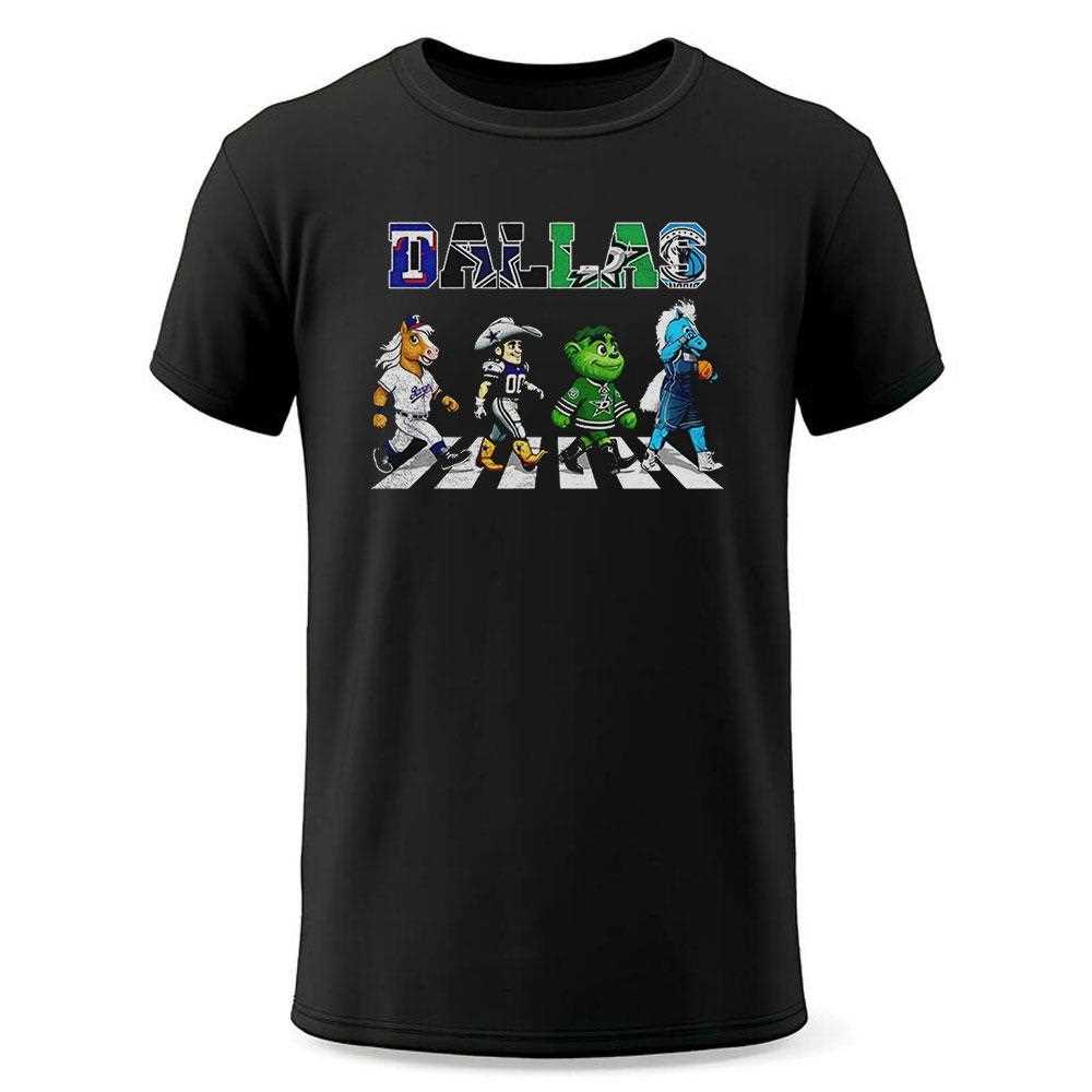 Dallas Sports Team Logo Mascot Abbey Road Shirt Dallas Sports Team Logo Mascot Abbey Road Shirt