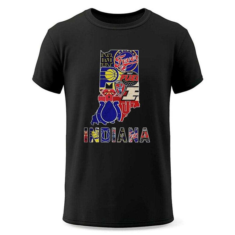 Indiana Sports Team Logo Map Shirt Indiana Sports Team Logo Map Shirt