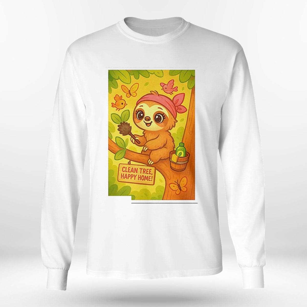 Cute Sloth Clean Tree Happy Home Shirt Cute Sloth Clean Tree Happy Home Shirt