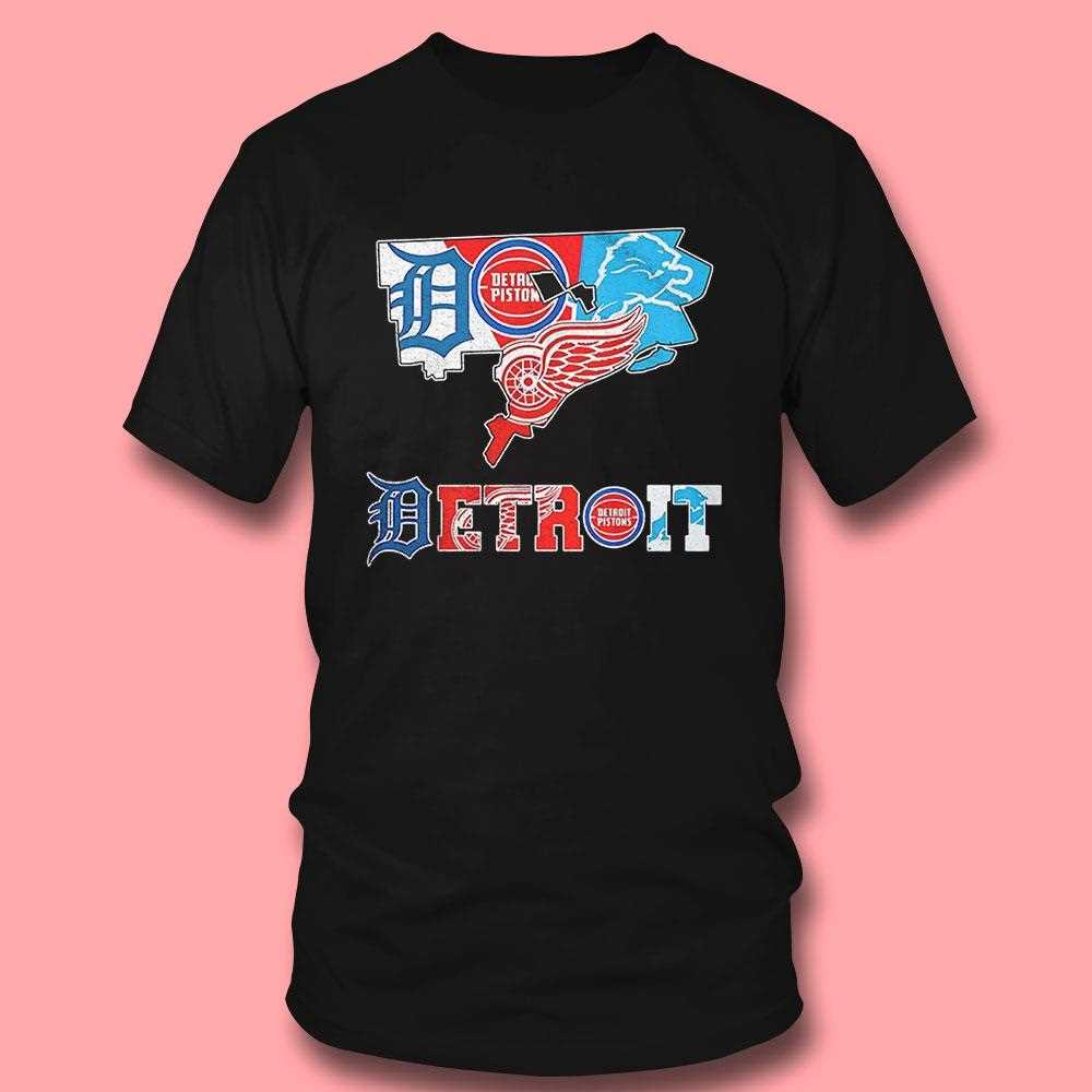 Detroit Sports Team Map Logo Shirt Detroit Sports Team Map Logo Shirt