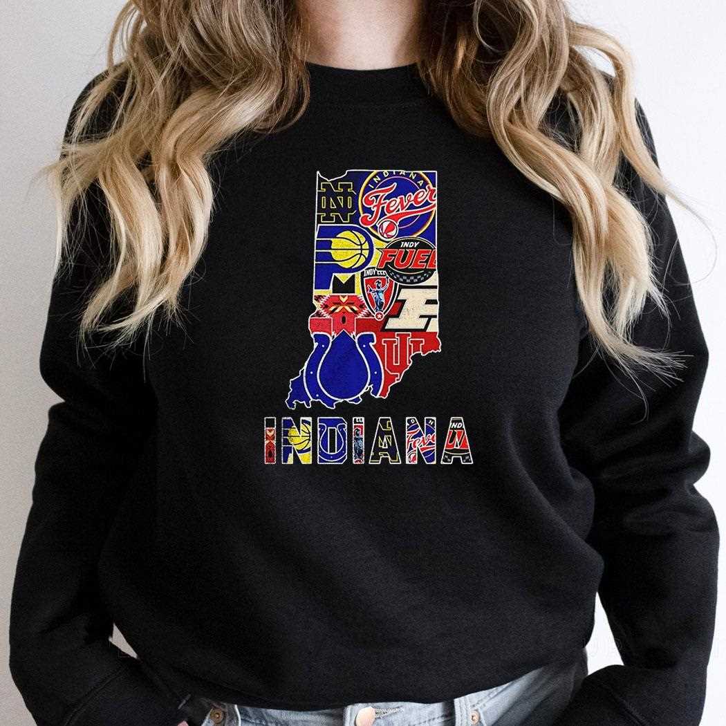 Indiana Sports Team Logo Map Shirt Indiana Sports Team Logo Map Shirt