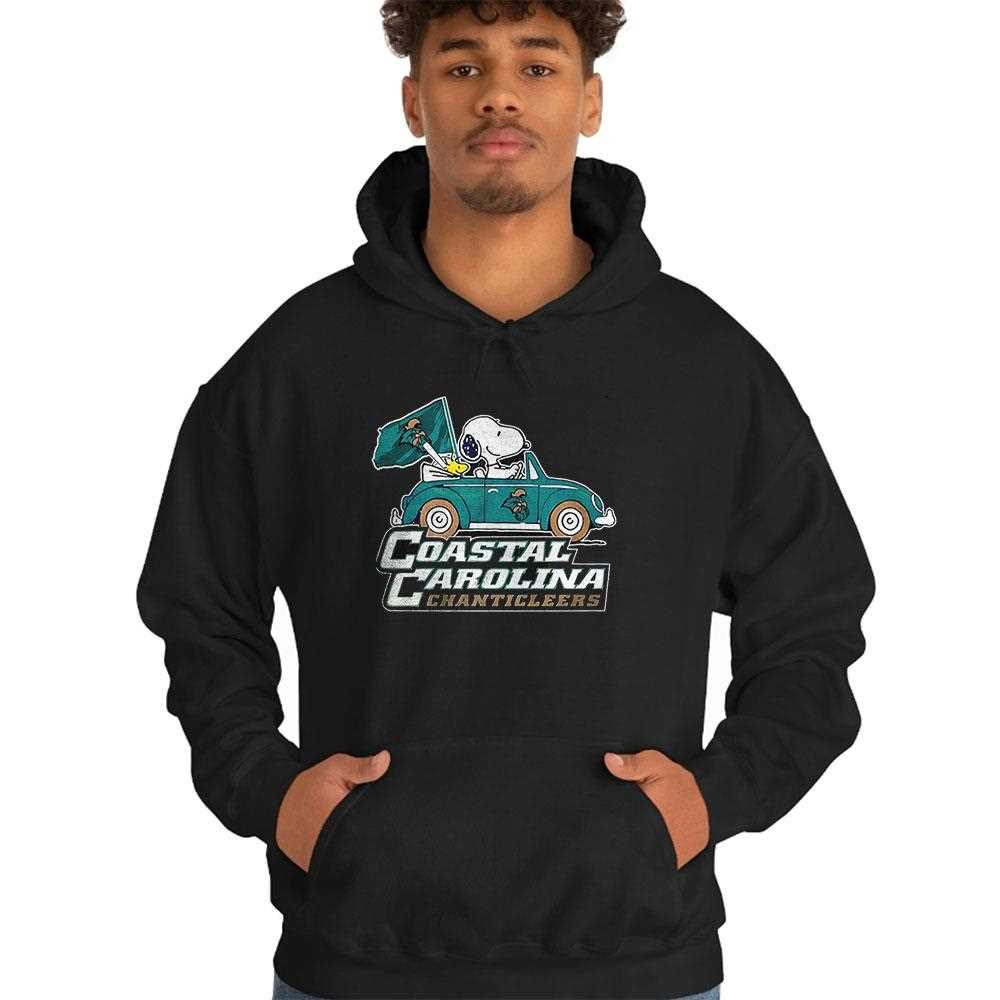Coastal Carolina Chanticleers X Snoopy And Woodstock Driving Car Shirt Shirt Coastal Carolina Chanticleers X Snoopy And Woodstock Driving Car Shirt Shirt
