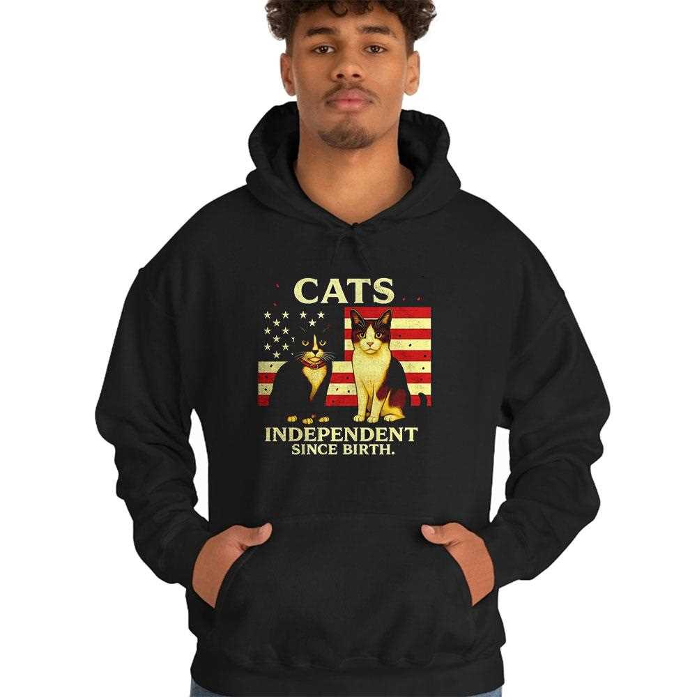 Patriotic Cats Independent Since Birth Shirt Patriotic Cats Independent Since Birth Shirt