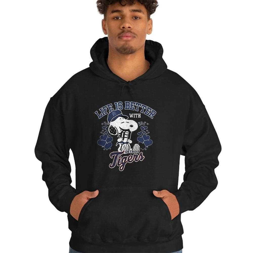 Snoopy Peanuts Life Is Better With Detroit Tigers Shirt Hoodie Snoopy Peanuts Life Is Better With Detroit Tigers Shirt Hoodie
