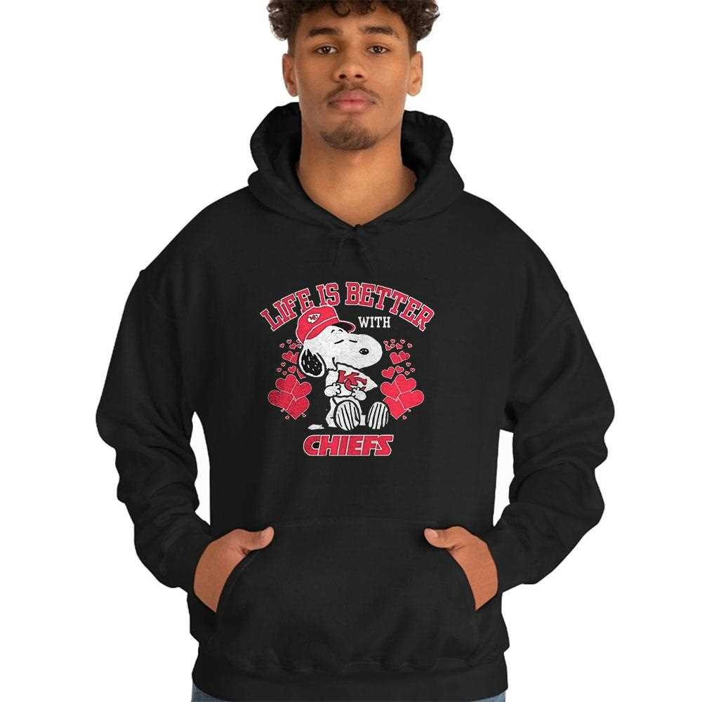 Snoopy Peanuts Life Is Better With Kansas City Chiefs Shirt Hoodie Snoopy Peanuts Life Is Better With Kansas City Chiefs Shirt Hoodie