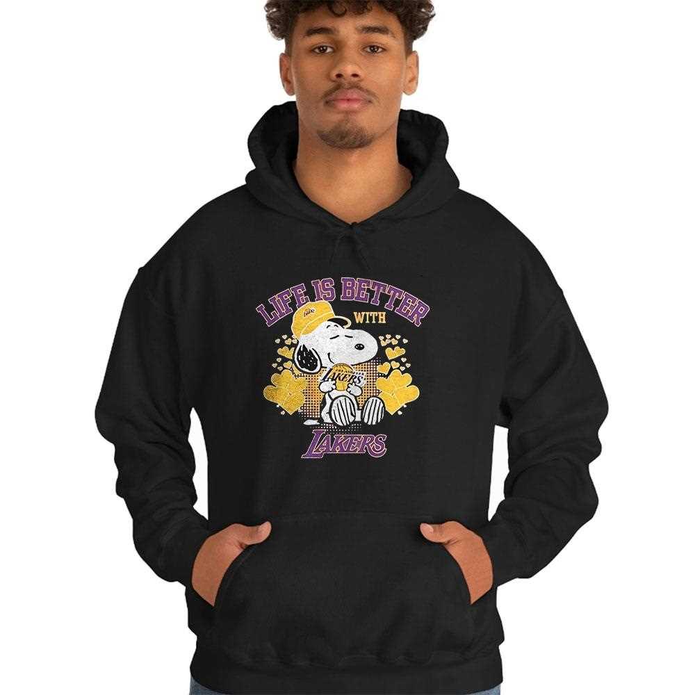 Snoopy Peanuts Life Is Better With Los Angeles Lakers Shirt Hoodie Snoopy Peanuts Life Is Better With Los Angeles Lakers Shirt Hoodie