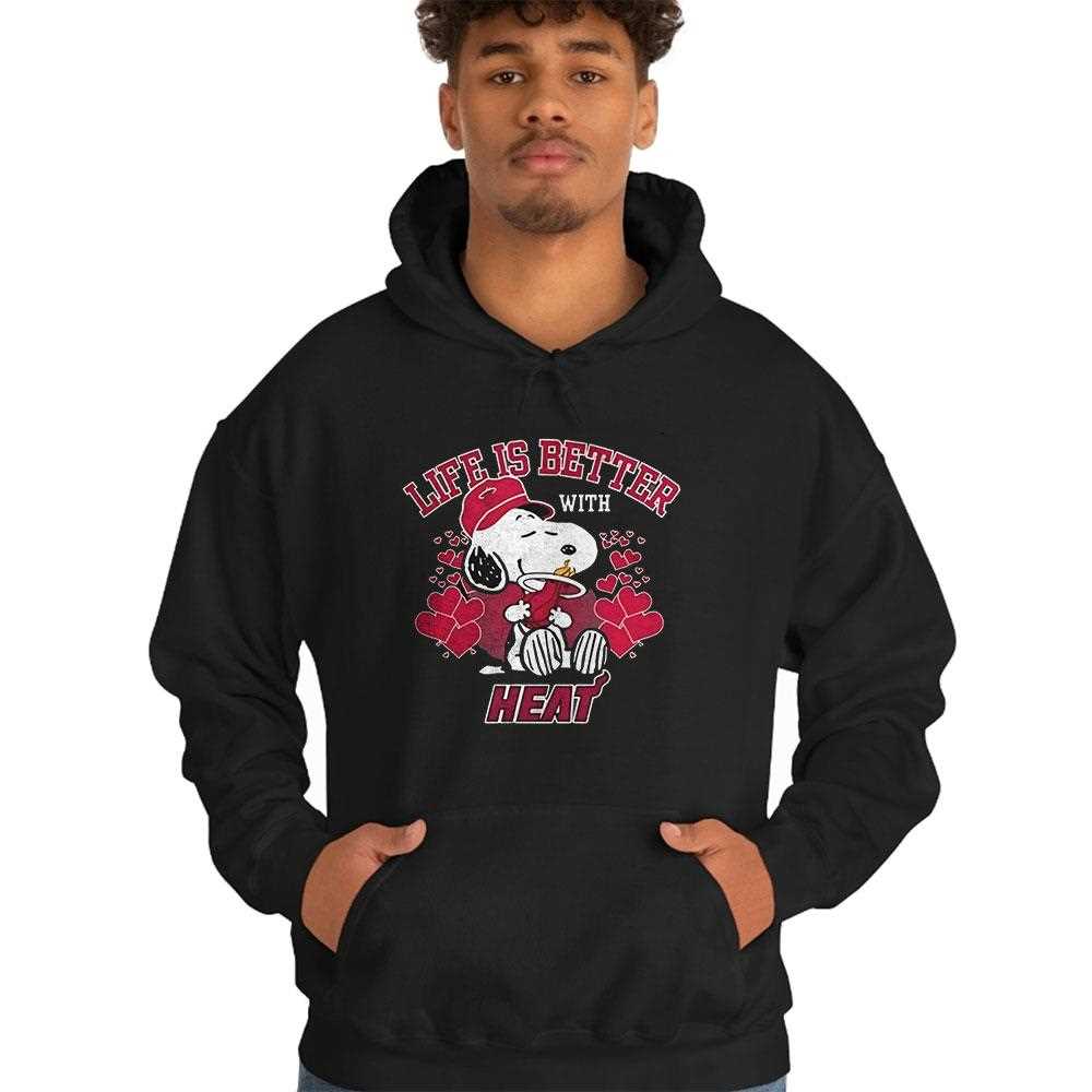 Snoopy Peanuts Life Is Better With Miami Heat Shirt Hoodie Snoopy Peanuts Life Is Better With Miami Heat Shirt Hoodie