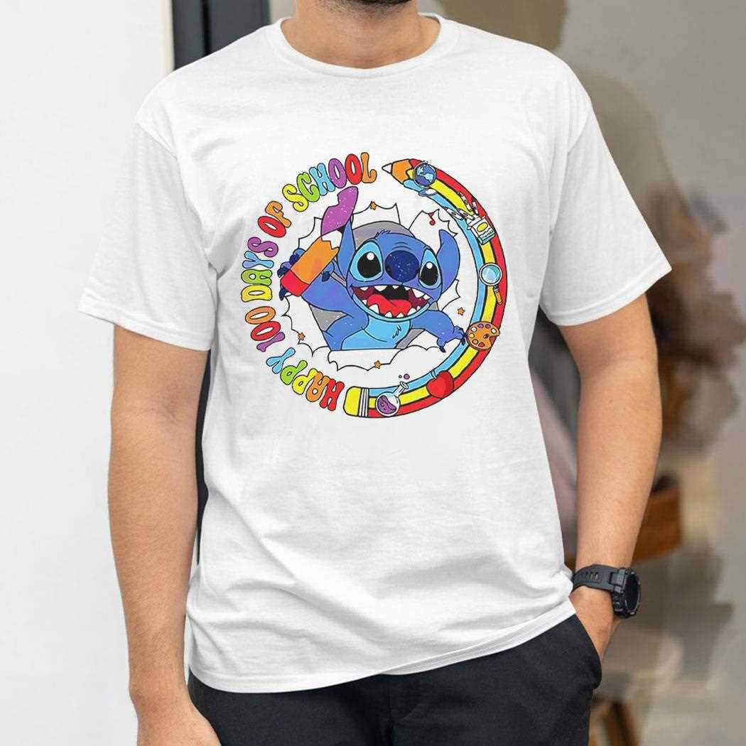 Stitch Happy 100 Days Of School Shirt Stitch Happy 100 Days Of School Shirt