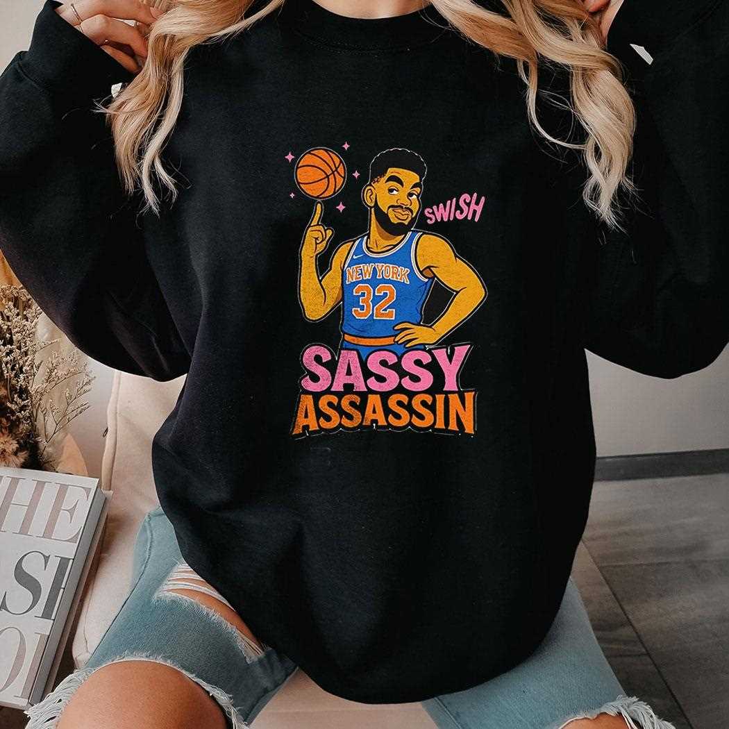 Karl Anthony Towns New York Knicks Swish Sassy Assassin Shirt Karl Anthony Towns New York Knicks Swish Sassy Assassin Shirt