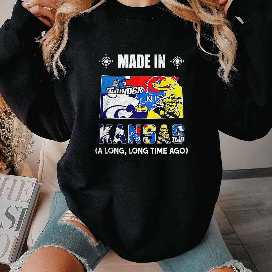 Made In Kansas Sports Team A Long Long Time Ago Map Logo Shirt Made In Kansas Sports Team A Long Long Time Ago Map Logo Shirt