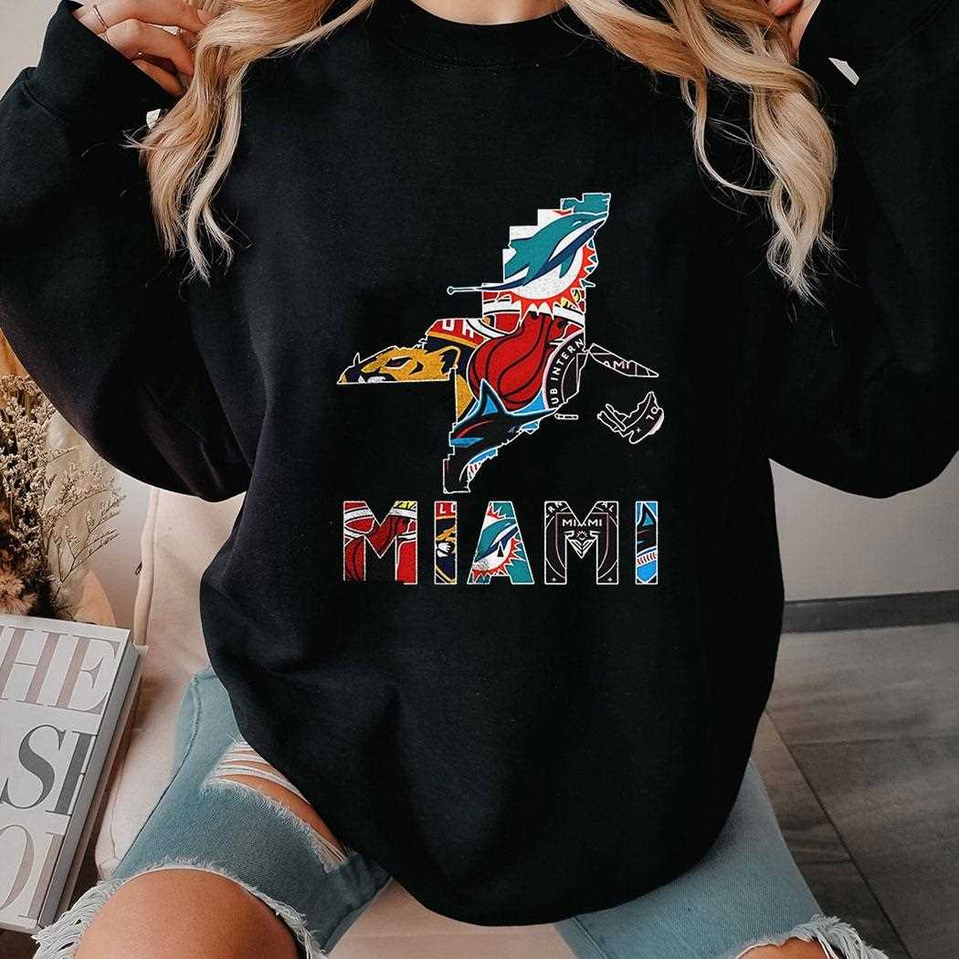 Miami Sports Team Map Logo Shirt Miami Sports Team Map Logo Shirt