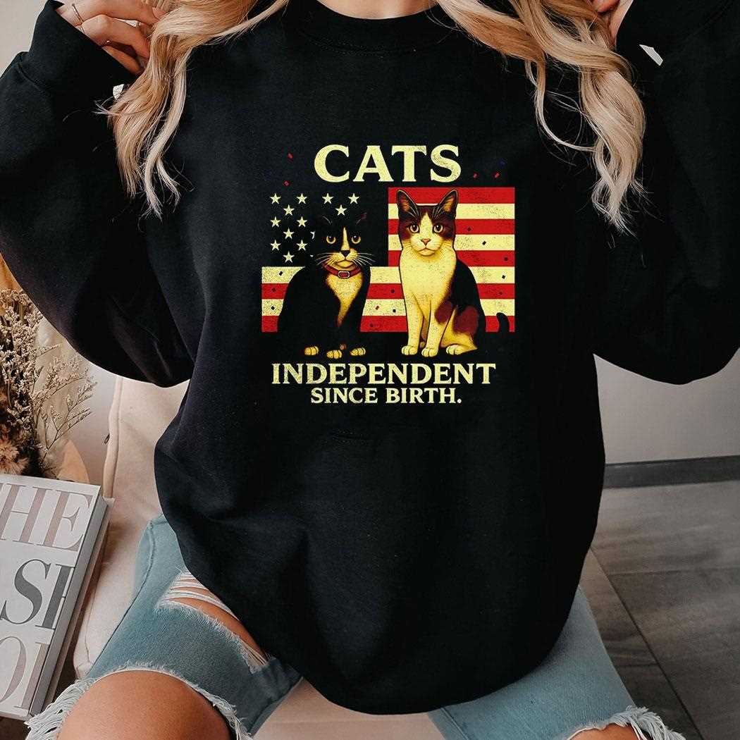 Patriotic Cats Independent Since Birth Shirt Patriotic Cats Independent Since Birth Shirt