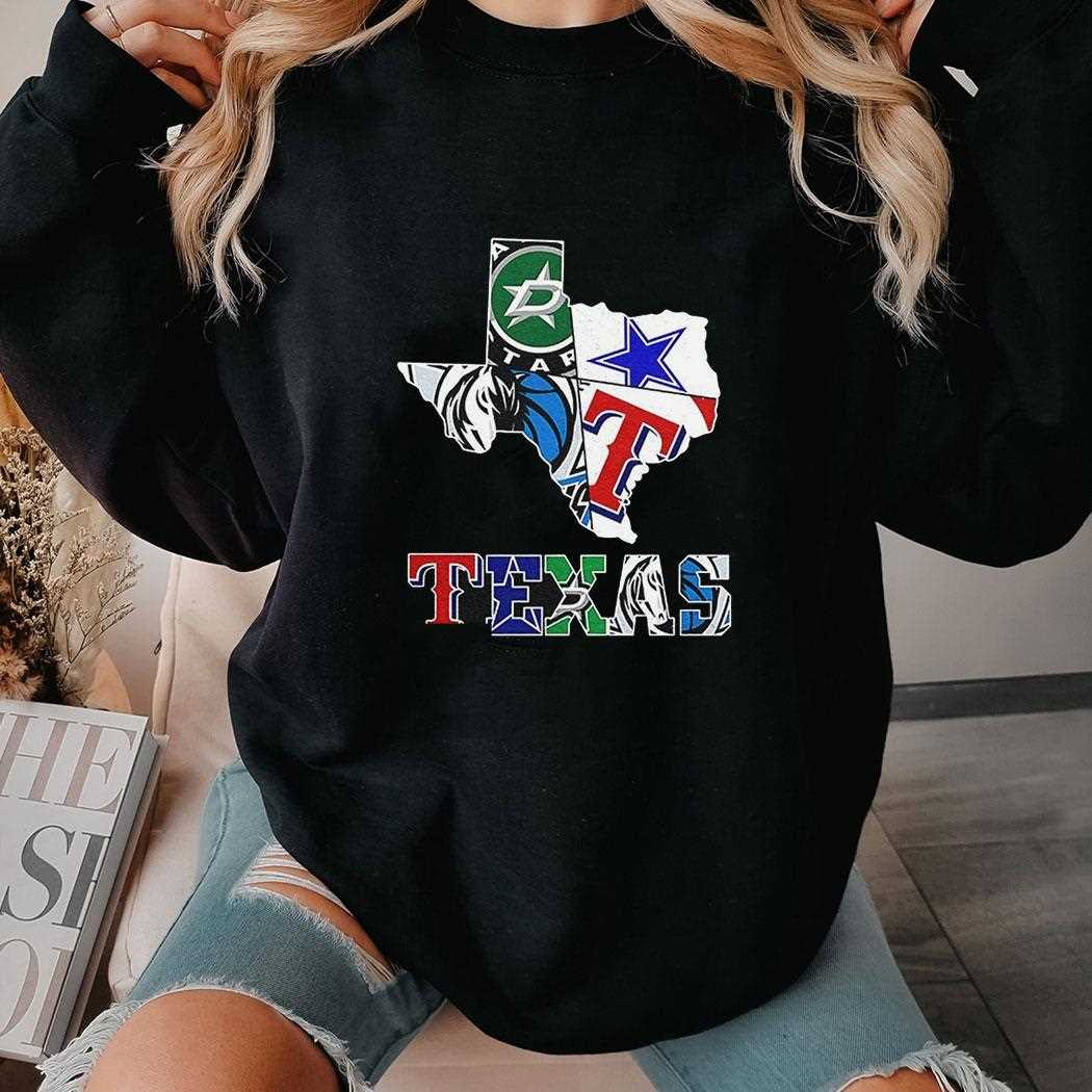 Texas Sports Teams Logo Map Shirt Texas Sports Teams Logo Map Shirt