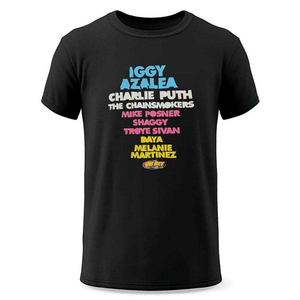 Iggy Azalea Charlie Puth The Chainsmokers Mike Posner Shaggy Troye Sivan Shirt Iggy Azalea Charlie Puth The Chainsmokers Mike Posner Shaggy Troye Sivan Shirt