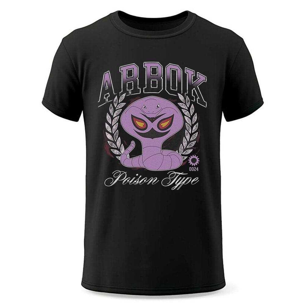 Pokemon Arbok Collegiate Style T-shirt Pokemon Arbok Collegiate Style T-shirt