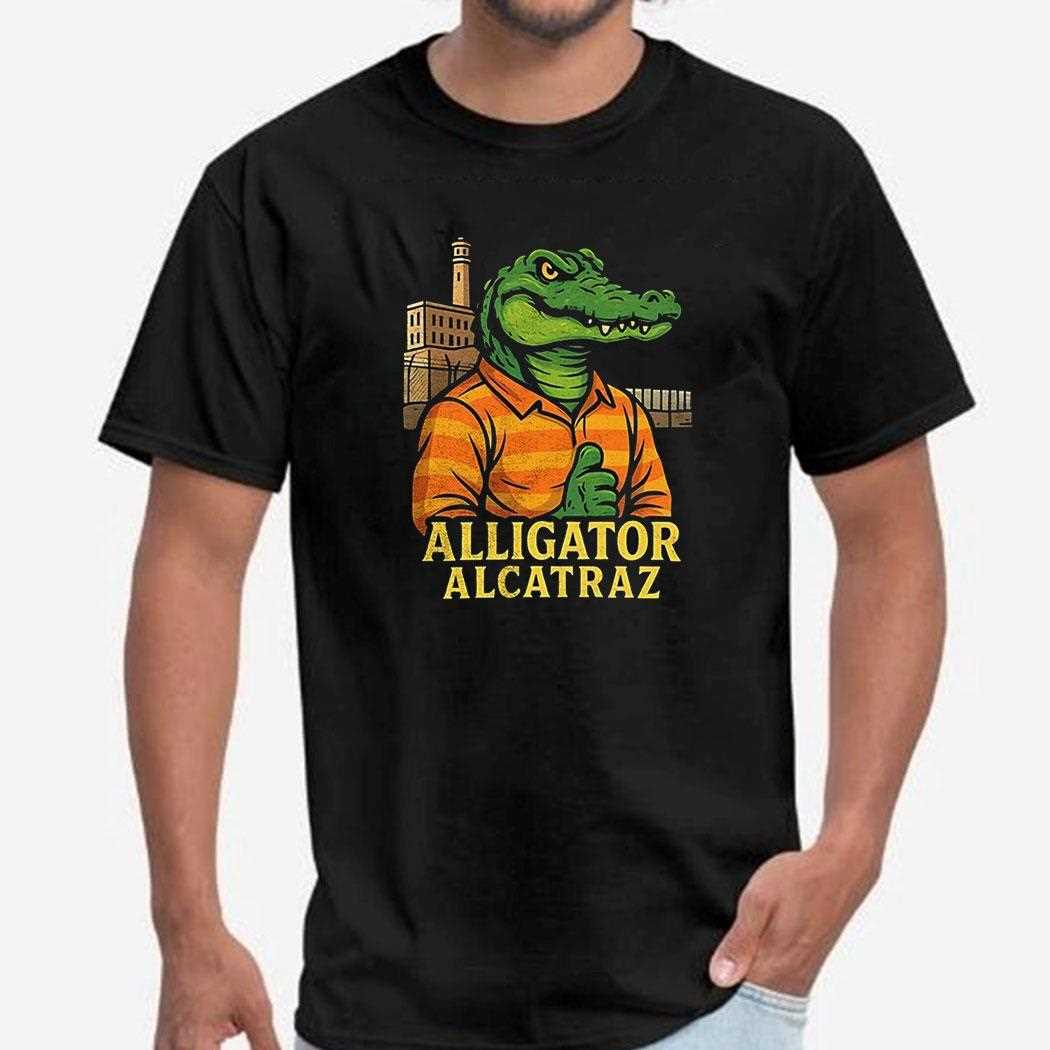 Thumbs Up Alligator Alcatraz Funny Graphic Shirt