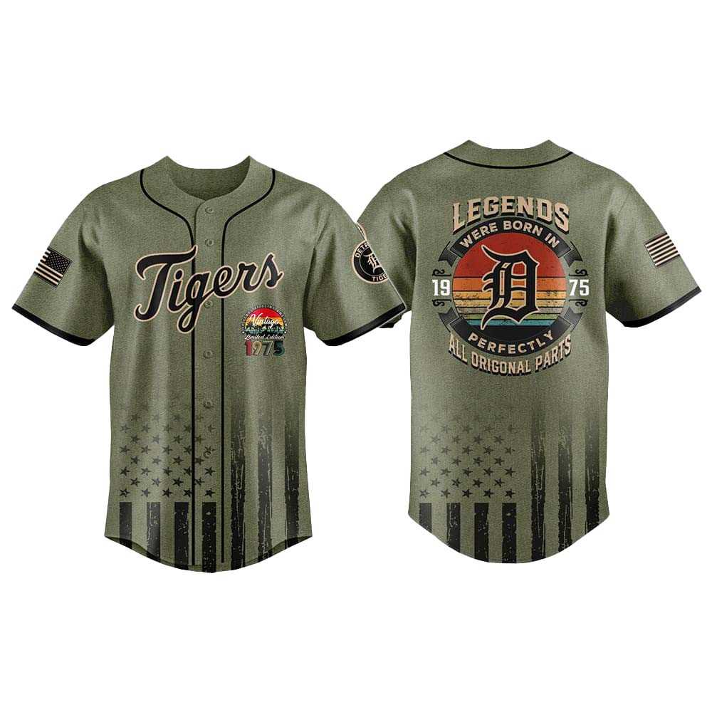 2025 Detroit Tigers 50th Birthday Vintage Camo Jersey