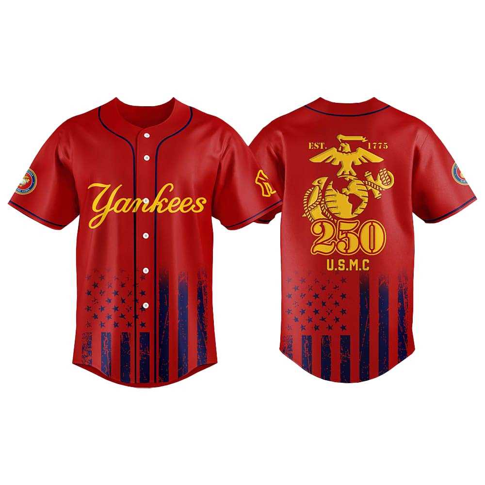 2025 New York Yankees Usmc 250th Birthday Jersey