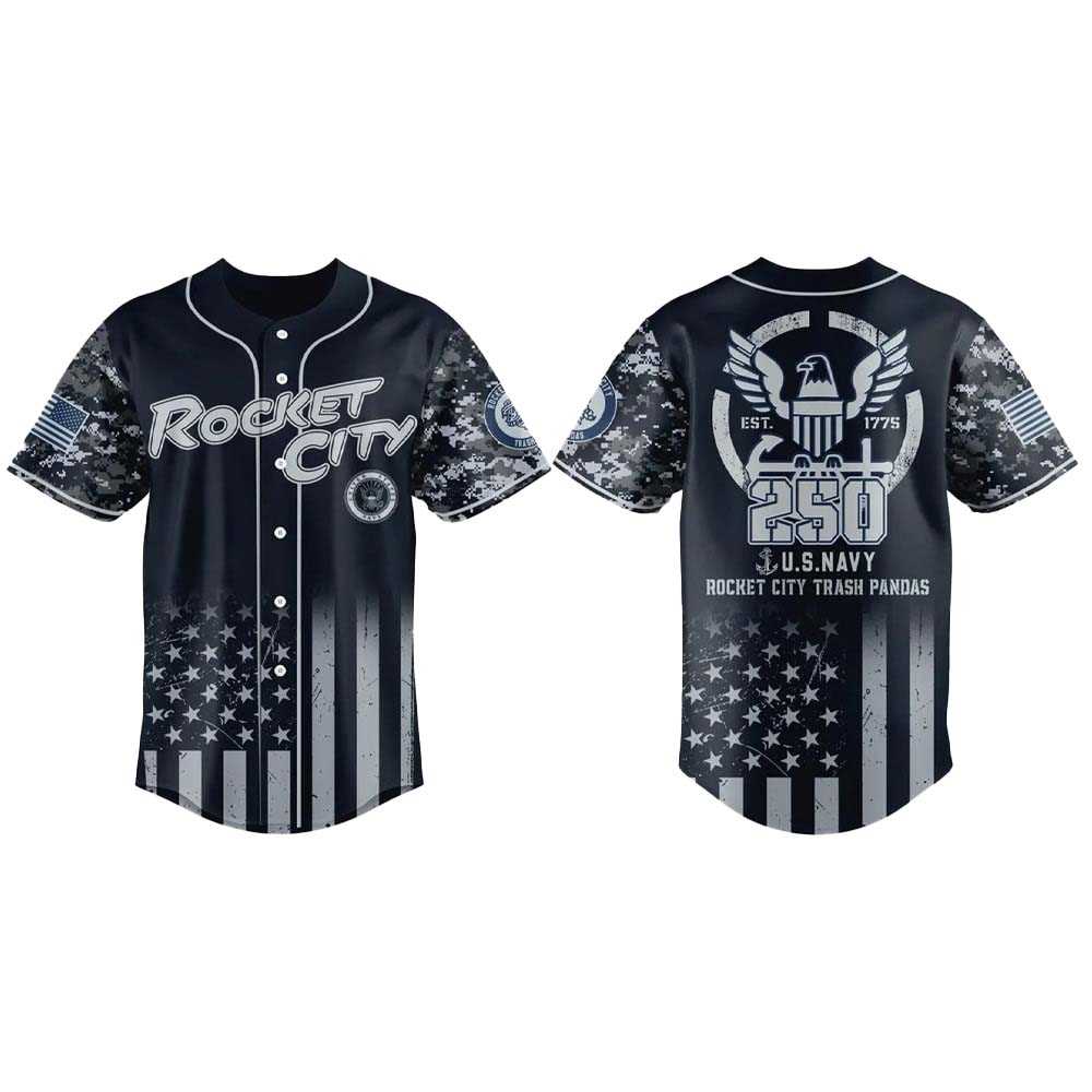 2025 Rocket City Trash Pandas Us Navy 250th Birthday Jersey
